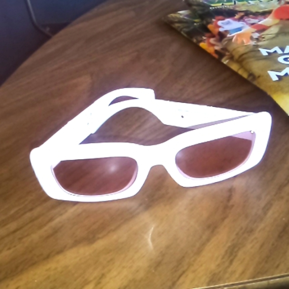 Versace white pink frame sunglasses